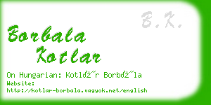 borbala kotlar business card